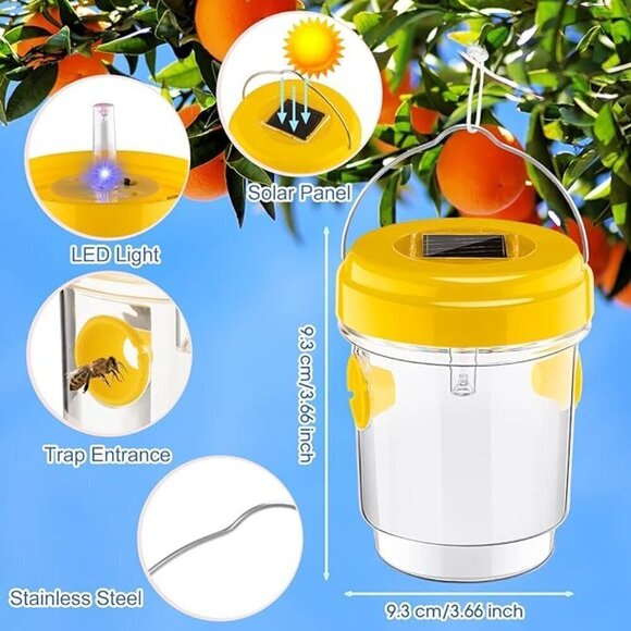 2 Pk Wasp Traps Solar Wasp Killer Reusable Bees Trap / BRAND NEW - Picture 2 of 4